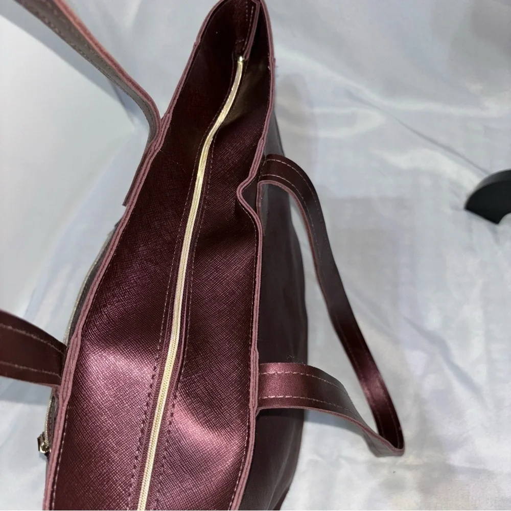 Bath & Body Works Metallic Burgundy Tote Bag